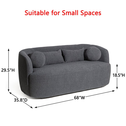 KINWELL Canapé 2 places en boucle avec coussins