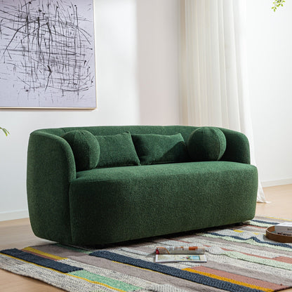 KINWELL Canapé 2 places en boucle avec coussins