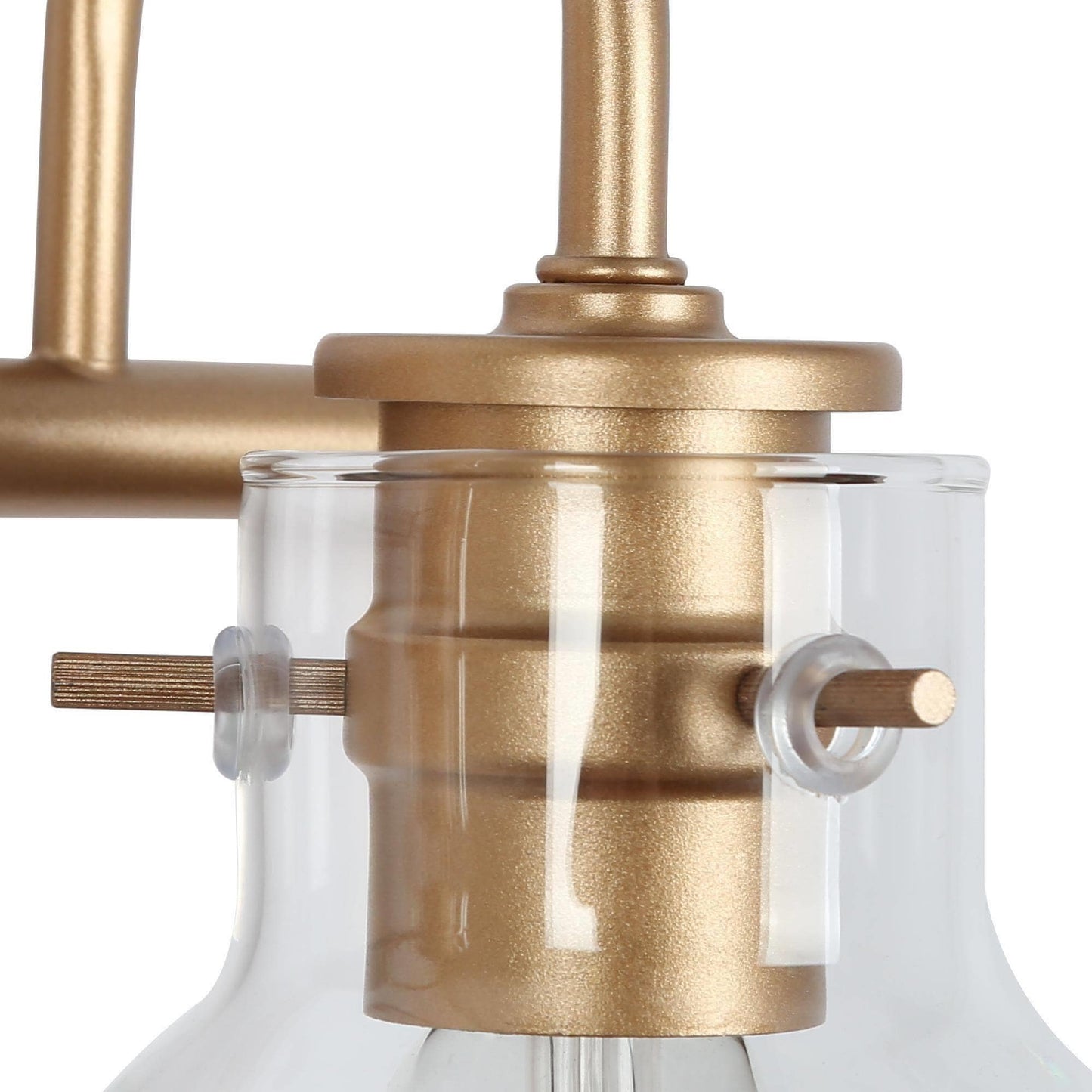 Applique murale moderne dorée à 3 lumières pour salle de bain, avec globe en verre.