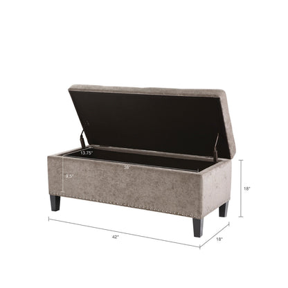 Banc de rangement Madison Park Shandra II avec dessus capitonné et fermeture amortie