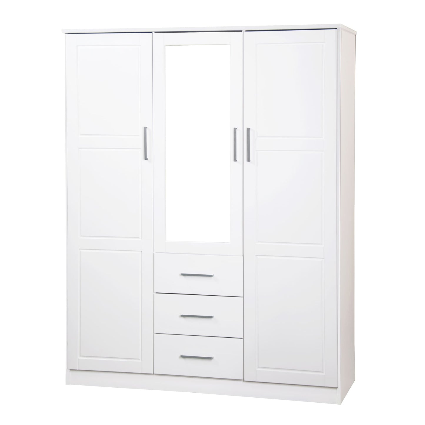 Palace Imports Armoire Cosmo 3 portes en bois massif avec portes en bois massif ou en miroir