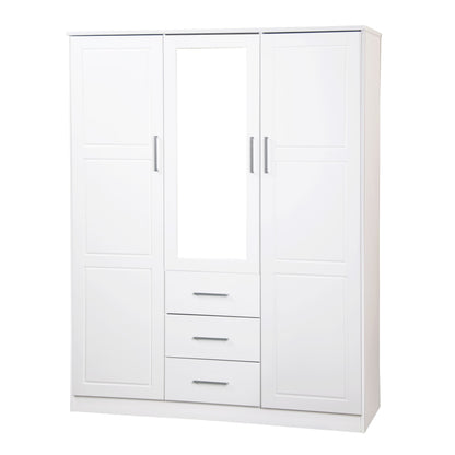 Palace Imports Armoire Cosmo 3 portes en bois massif avec portes en bois massif ou en miroir