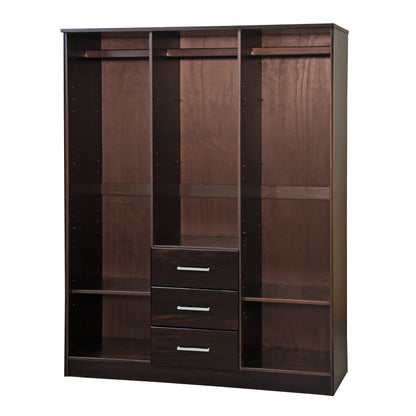 Palace Imports Armoire Cosmo 3 portes en bois massif avec portes en bois massif ou en miroir