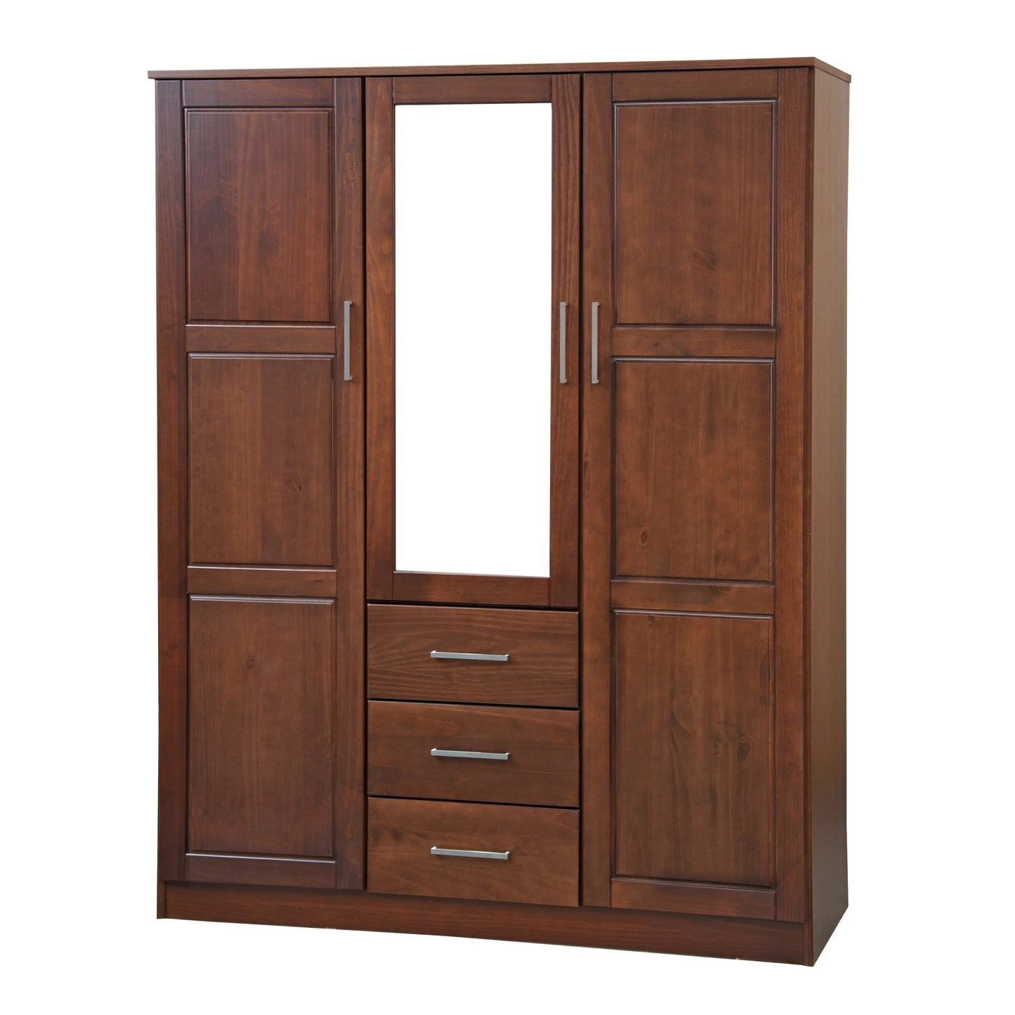 Palace Imports Armoire Cosmo 3 portes en bois massif avec portes en bois massif ou en miroir