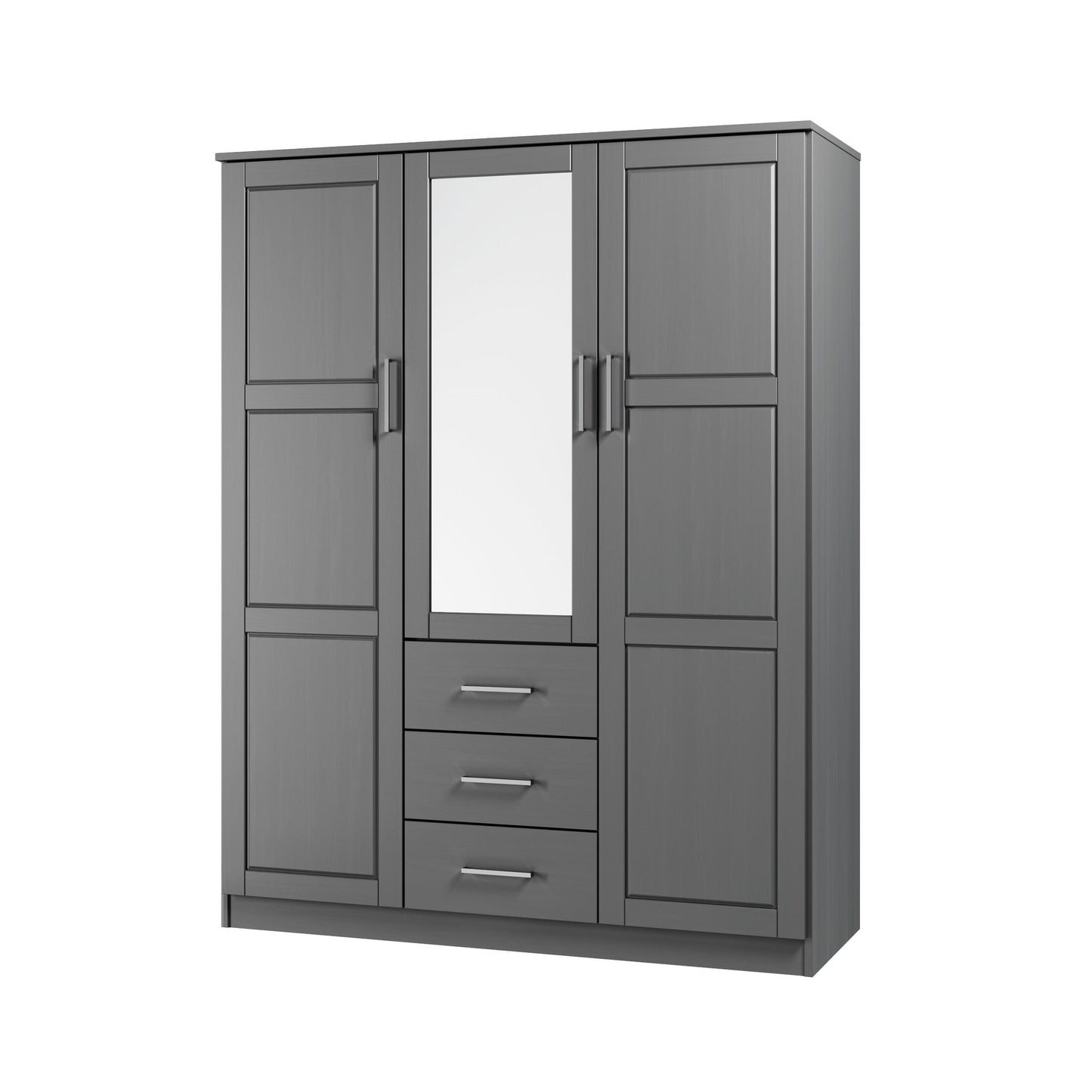 Palace Imports Armoire Cosmo 3 portes en bois massif avec portes en bois massif ou en miroir