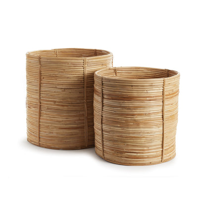 Panier rond en rotin, lot de 2