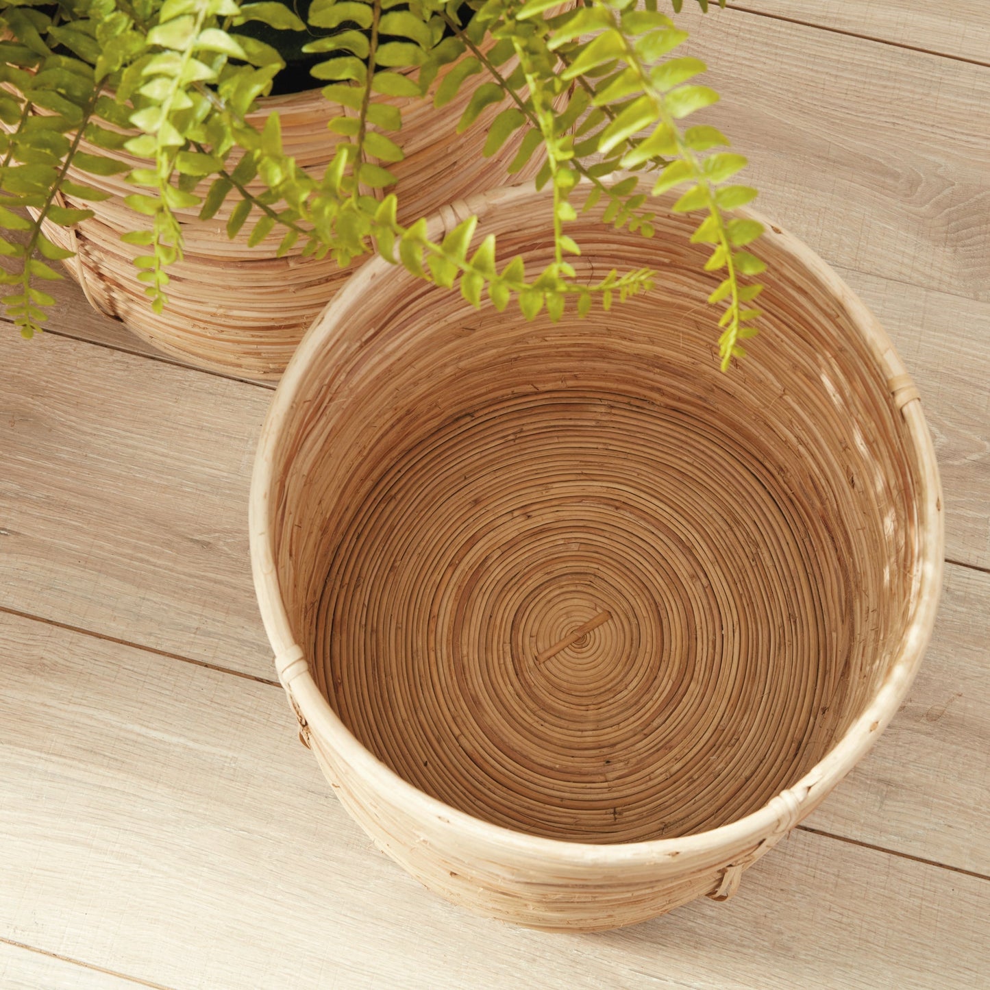 Panier rond en rotin, lot de 2