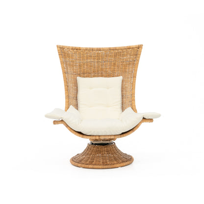 Fauteuil pivotant Mar en osier