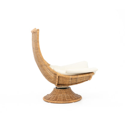 Fauteuil pivotant Mar en osier