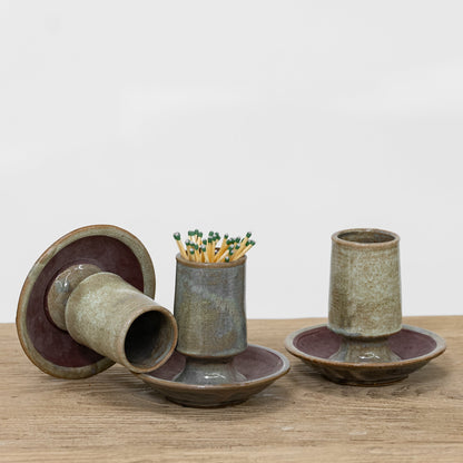 Porte-allumettes en grès Townes avec plaque de frappe