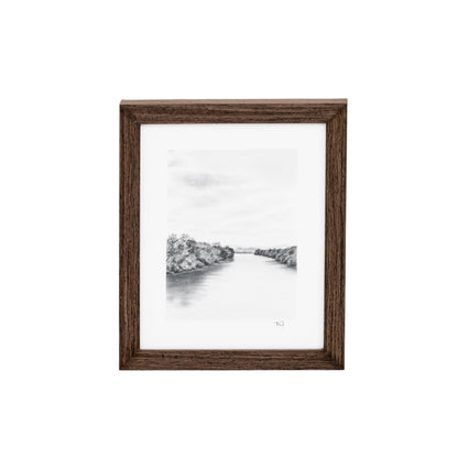 Les Lacs I par Tenaya Wickstrand, 13 x 15, cadre Espresso