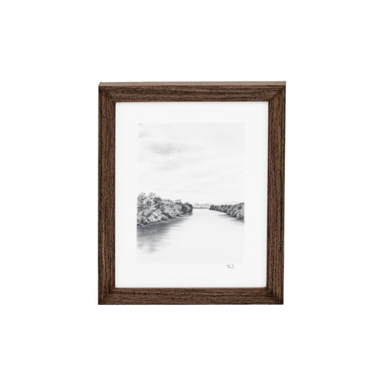 Les Lacs I par Tenaya Wickstrand, 13 x 15, cadre Espresso