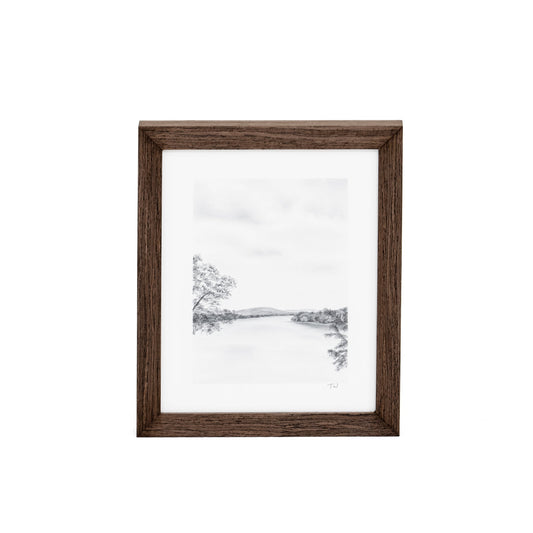 Les Lacs II par Tenaya Wickstrand, 13 x 15, cadre espresso