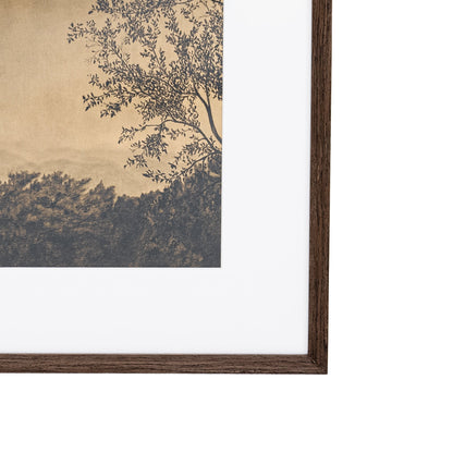 À travers les arbres V par Tenaya Wickstrand, 19 x 23, cadre espresso