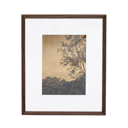 À travers les arbres V par Tenaya Wickstrand, 19 x 23, cadre espresso