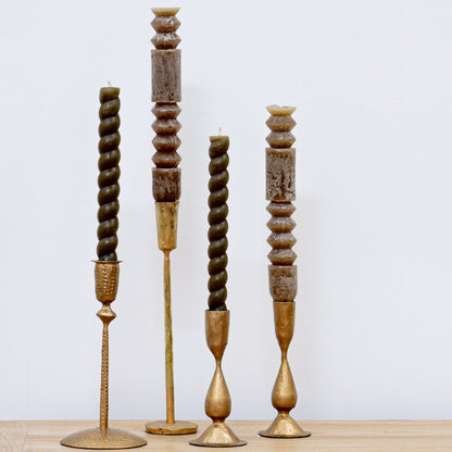 Porte-bougies conique en métal, collection Florence, ramassé à la main