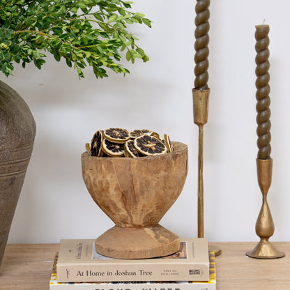 Porte-bougies conique en métal, collection Florence, ramassé à la main