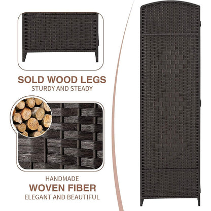 Paravent pliable, séparateur de pièce, hauteur 1,8 m, en fibre tressée, à poser au sol, pour plus d'intimité