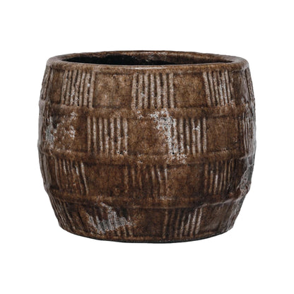 Embossed Terra-cotta Planter