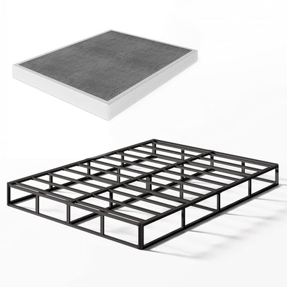 Ressort métallique à profil bas de 5 pouces, structure robuste avec revêtement gris.