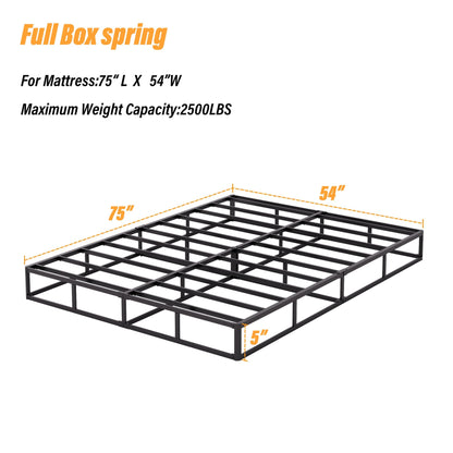 Ressort métallique à profil bas de 5 pouces, structure robuste avec revêtement gris.