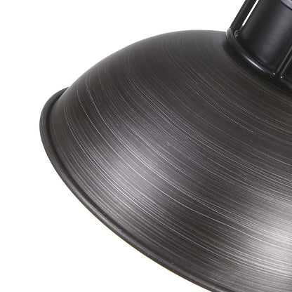 Suspension à 3 lumières à dôme de style industriel et rustique, en métal, pour îlot de cuisine, finition bronze huilé.