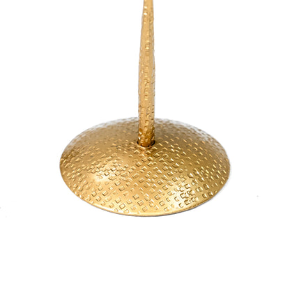 Porte-bougies conique en métal, collection Florence, ramassé à la main