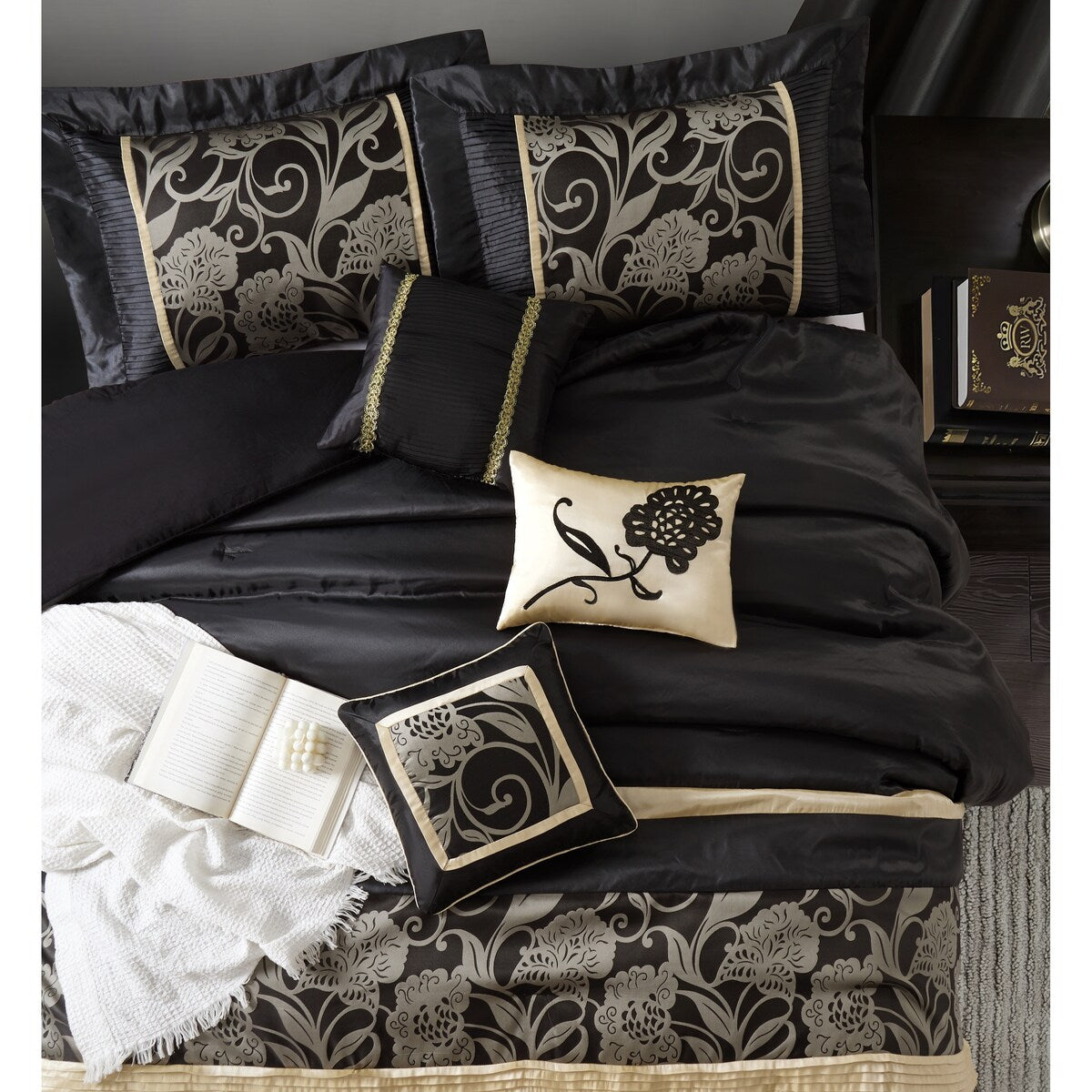 Ensemble de Couette Nanshing Brie 9 Pièces en Jacquard Floral