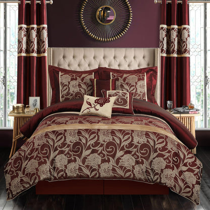 Ensemble de Couette Nanshing Brie 9 Pièces en Jacquard Floral