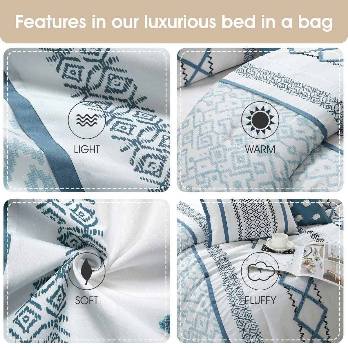 Ensemble de Couette Nanshing Trina 15 Pièces Brodé Bohème