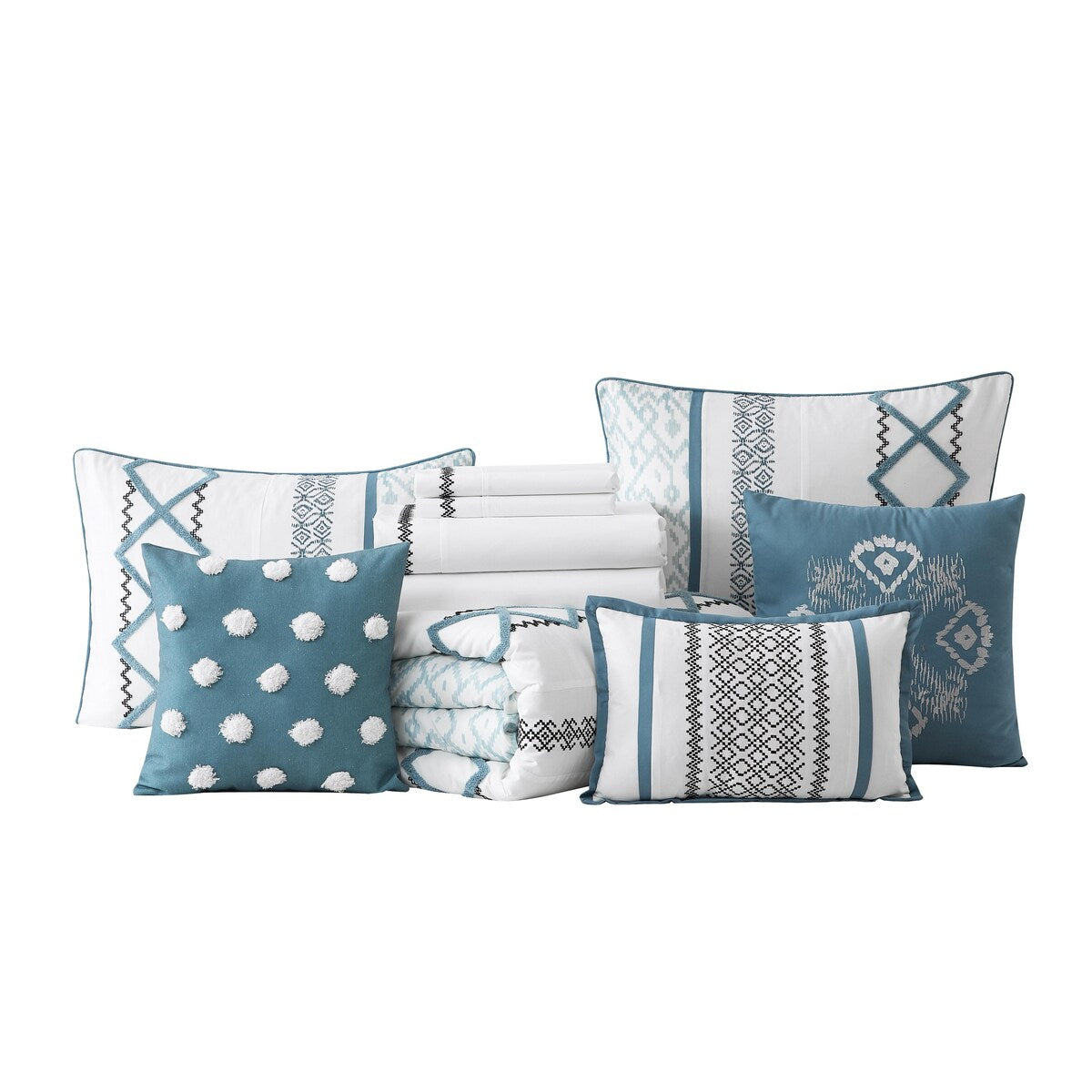 Ensemble de Couette Nanshing Trina 15 Pièces Brodé Bohème