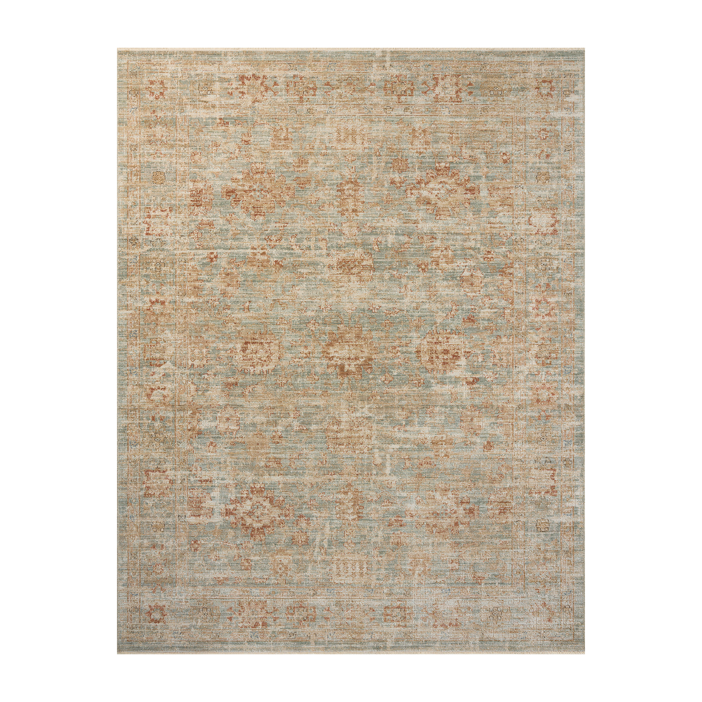 Heritage - Aqua / Terracotta Rug