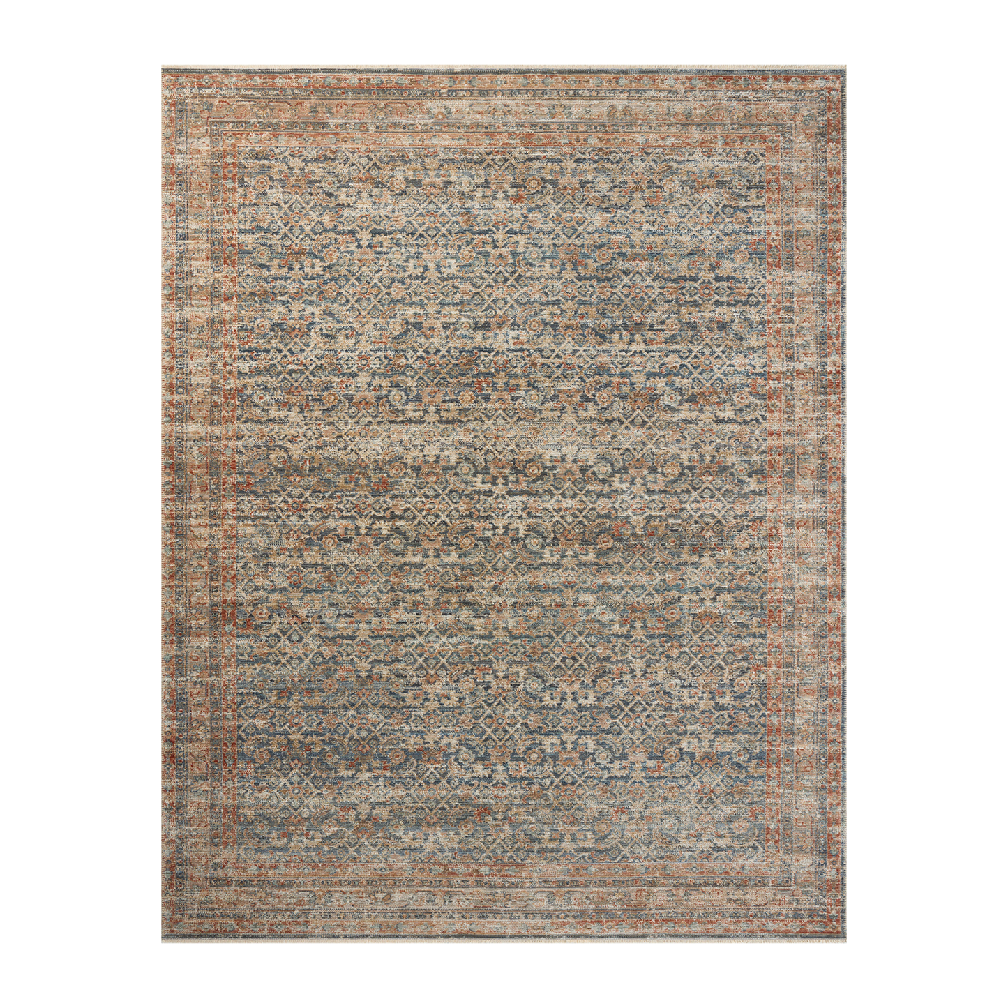Heritage -Blue / Rust Rug