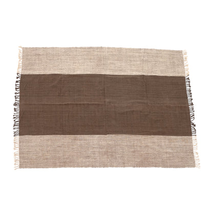 Léger plaid en coton filé à la main, bicolore, couleur charbon de bois