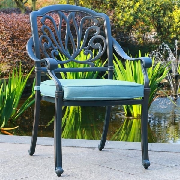 Ensemble de salle à manger Manasquan en aluminium gris anthracite, 13 pièces, de Havenside Home