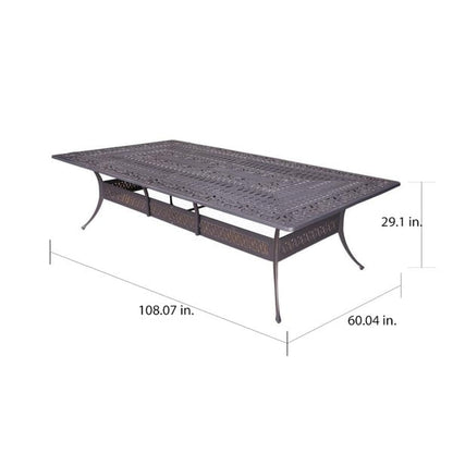 Ensemble de salle à manger Manasquan en aluminium gris anthracite, 13 pièces, de Havenside Home