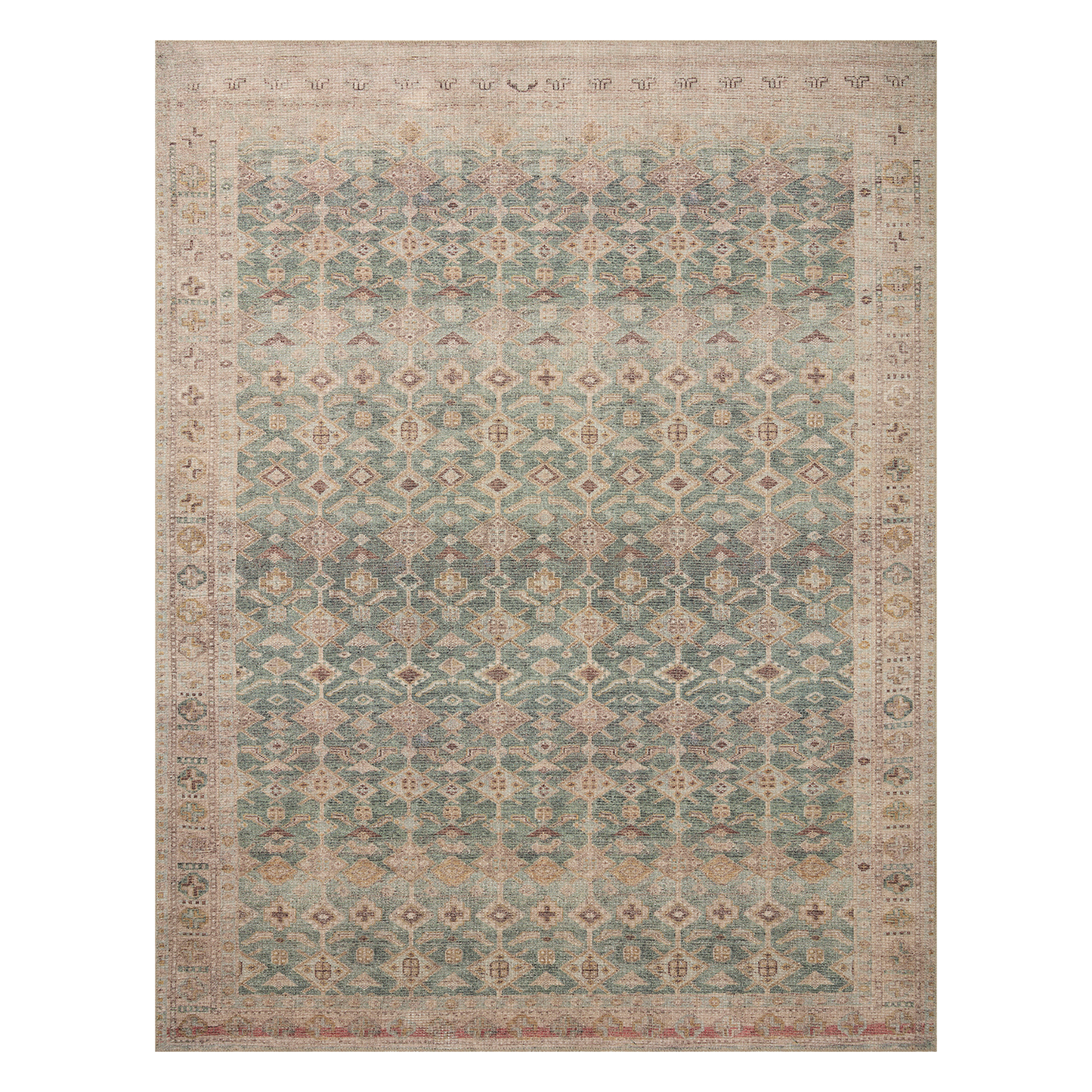 Joey Rug, Aqua / Sand