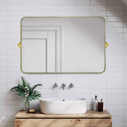 TEHOME Jonathan Miroir mural rectangulaire pivotant et inclinable en métal