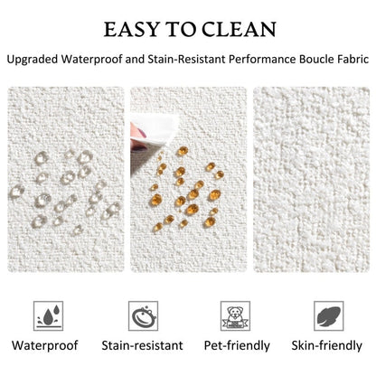 KINWELL Canapé 2 places en boucle avec coussins