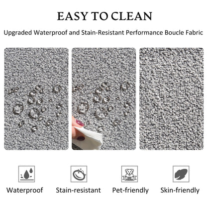 KINWELL Canapé 2 places en boucle avec coussins