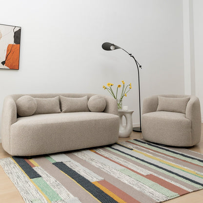 KINWELL Canapé 2 places en boucle avec coussins