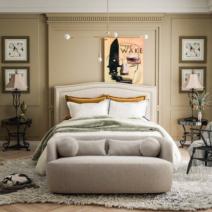 KINWELL Canapé 2 places en boucle avec coussins