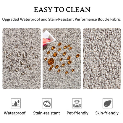 KINWELL Canapé 2 places en boucle avec coussins