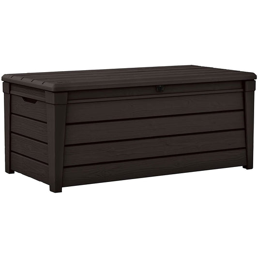 Keter Brightwood 120 gal, banc de rangement en résine pour terrasse, résistant aux intempéries, marron - 40