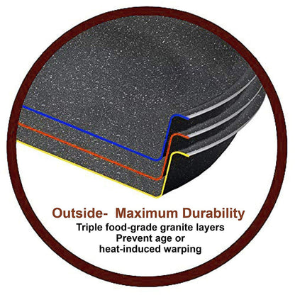 Ensemble de casseroles et poêles en granit pour cuisine, ensemble de casseroles antiadhésives, 12/15/30 pièces