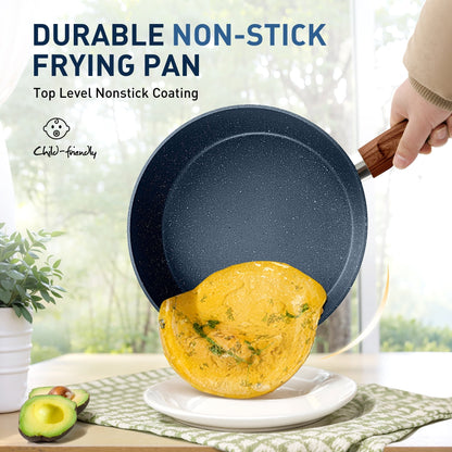 Ensemble de casseroles et poêles antiadhésives, ensemble de cuisine en granit, 12 pièces.