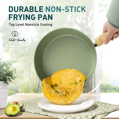 Ensemble de casseroles et poêles antiadhésives, ensemble de cuisine en granit, 12 pièces.