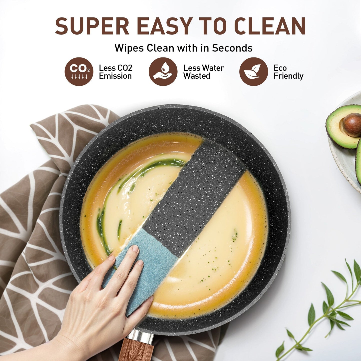 Ensemble de casseroles et poêles en granit pour cuisine, ensemble de casseroles antiadhésives, 12/15/30 pièces