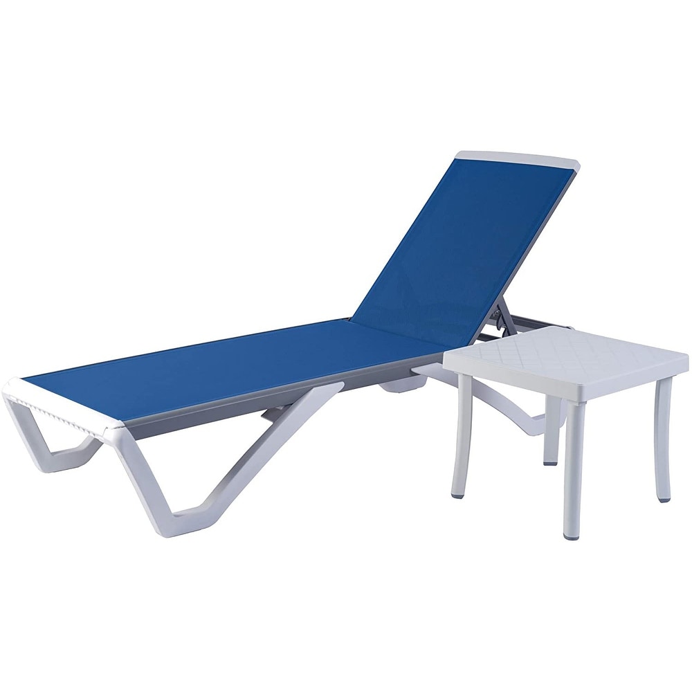 Chaise longue de jardin inclinable et réglable Kozyard Alan, entièrement en aluminium et avec pieds en résine de polypropylène.