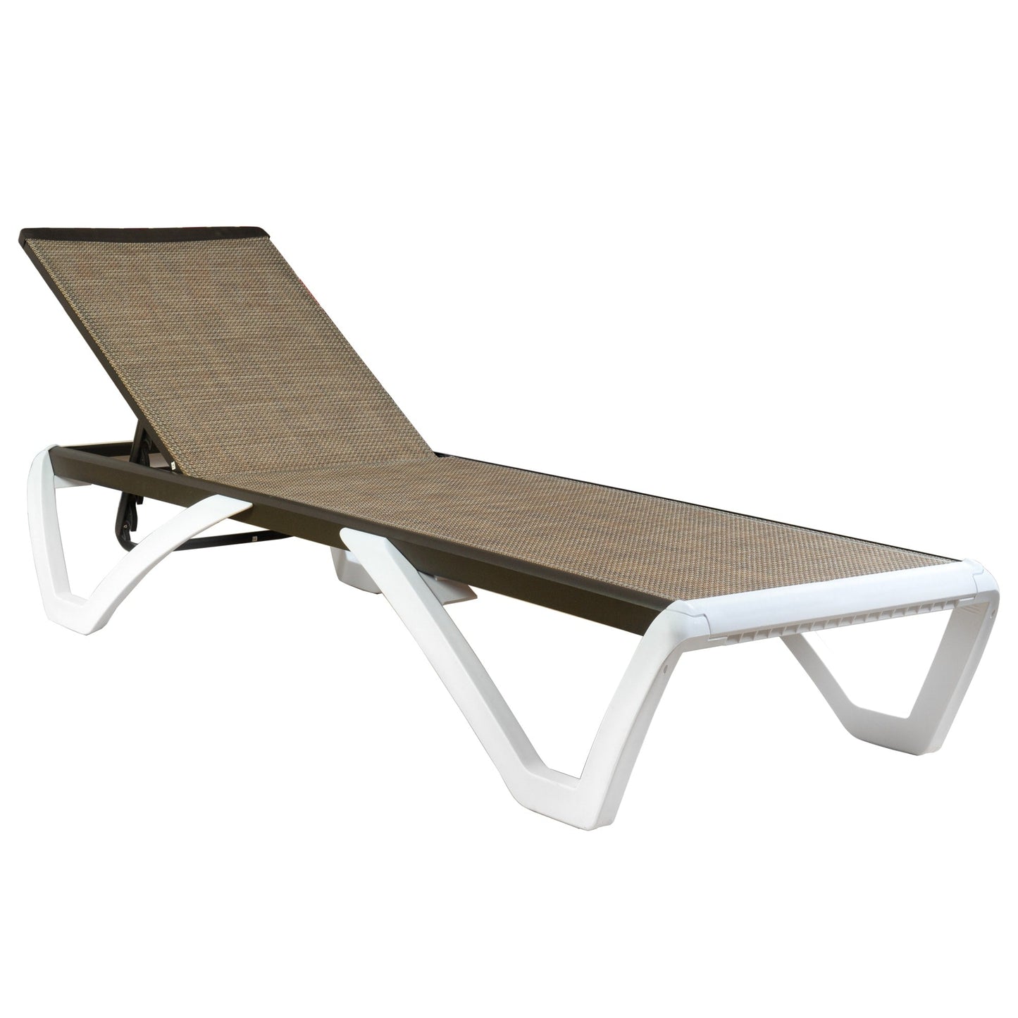 Chaise longue de jardin inclinable et réglable Kozyard Alan, entièrement en aluminium et avec pieds en résine de polypropylène.
